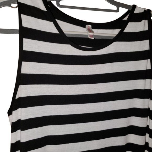 xhilaration Black and White Striped Maxi Sleeveless Dress XL/TG - Picture 3 of 5